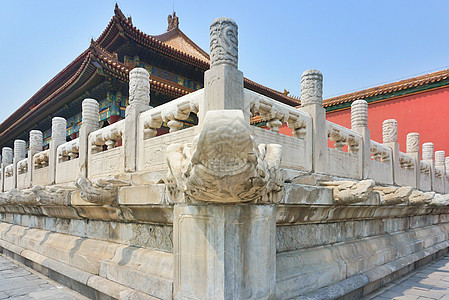 北京蓝天故宫的中国风背景