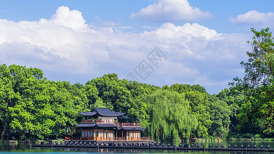 杭州建筑杭州西湖景色背景