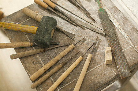 木匠师傅的雕刻工具图片