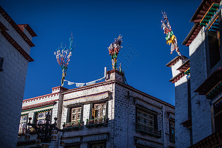 登山激励素材西藏拉萨八角街建筑背景