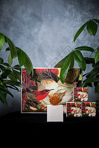 中秋月饼礼品盒包装背景图片