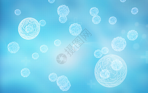 蓝色背景中的人体细胞图片