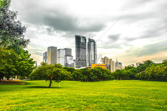 简约城市建筑绿化单色调背景图图片
