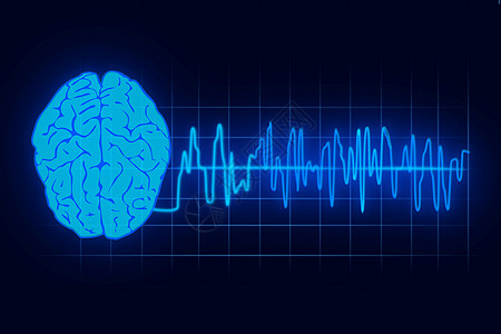 音频曲线人脑与电波设计图片