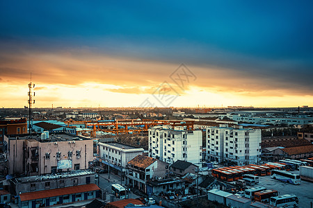 上海郊区的晨曦背景图片