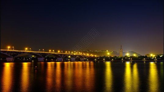 城市街景橘子洲大桥夜景背景
