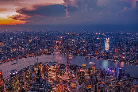 餐厅夜景上海100层环球观光厅背景