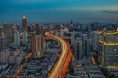 延安夜景上海城市天际线背景