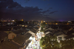 中国元素大理古镇夜景图片