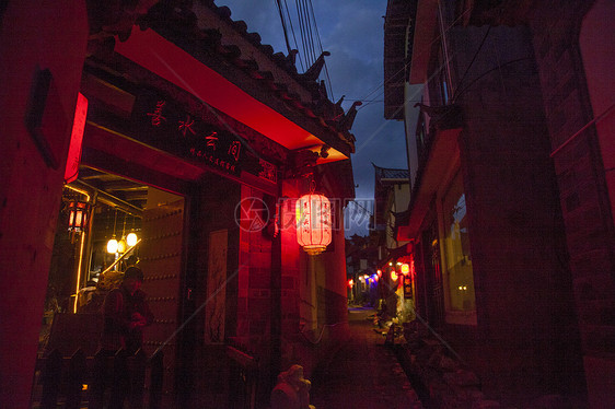 中国元素丽江古镇夜景图片