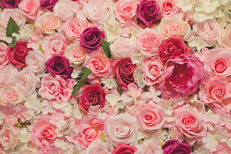 浪漫花朵花墙背景背景