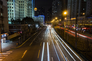 上海城市夜景慢门拍摄图片