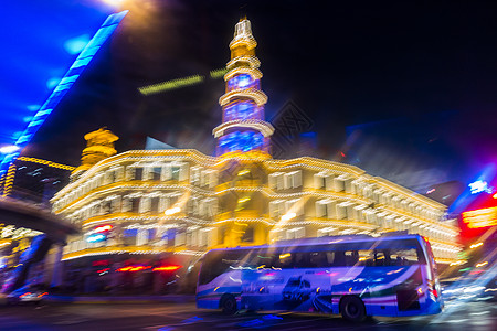 流线光上海城市夜景慢门拍摄背景