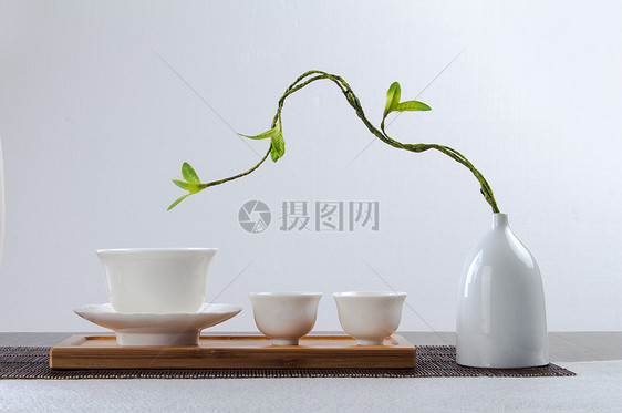 白色背景茶杯茶碗图片