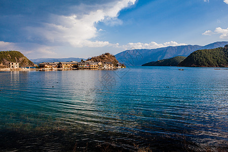 户外景色云南泸沽湖背景