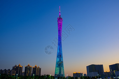 夕阳天空黄昏下的小蛮腰背景