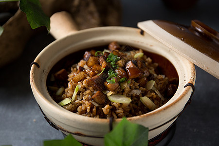 腊肉煲仔饭腊肉饭金华高清图片