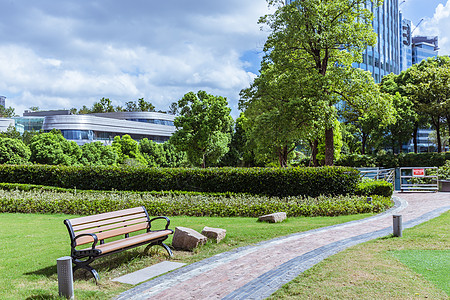 上海公园设施椅子园路背景图片
