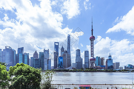 上海地标陆家嘴东方明珠背景图片