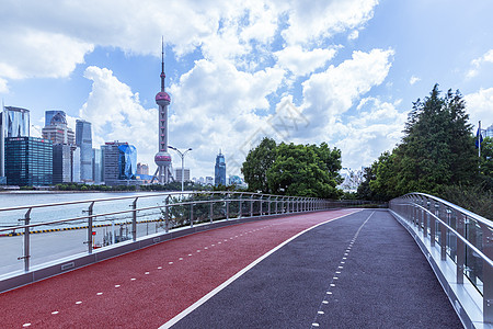 红色背景大气上海地标陆家嘴东方明珠背景