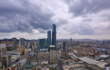 大连中心城市建筑风光背景图片