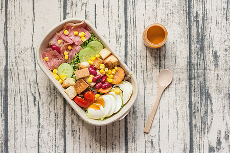 营养健康沙拉健康早餐蔬菜沙拉背景