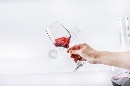 红葡萄酒玻璃酒楔子高清图片