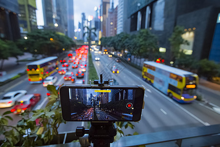 手机拍香港街景背景图片