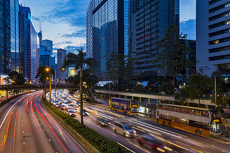 香港湾仔城市双层车高清图片