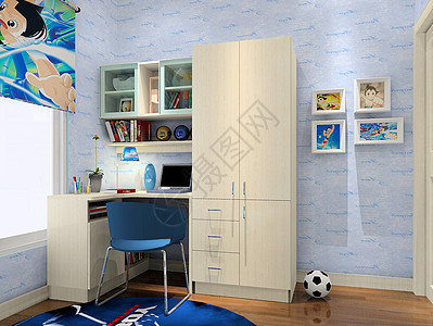 北欧白色北欧风格卧室效果图背景