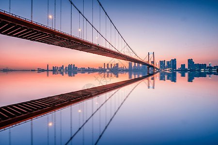 武汉风光夜景鹦鹉洲长江大桥背景图片