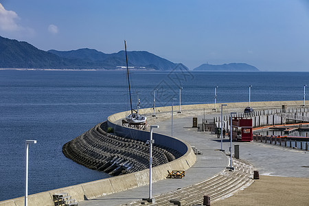 回形湾S形的码头背景