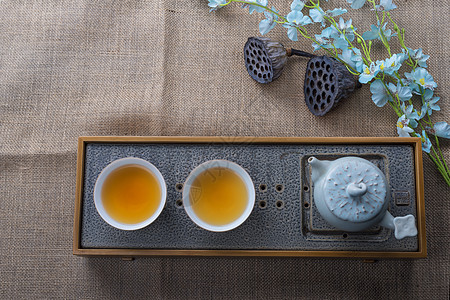 茶具和红茶背景图片