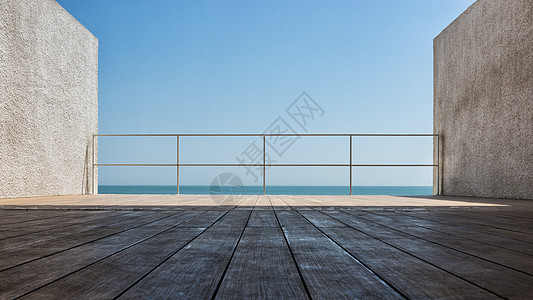 宽景阳台一片蓝天一片海背景