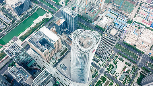 航拍宁波南商圈金融高楼图片