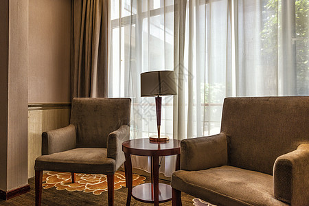 威尼斯酒店沙发和落地窗背景