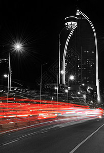 城市流动的车灯光图片
