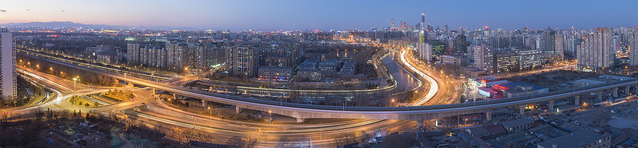 北京全景图左安门桥与cbd全景图背景