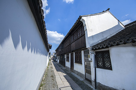 徽派建筑江南水乡极简留白建筑背景