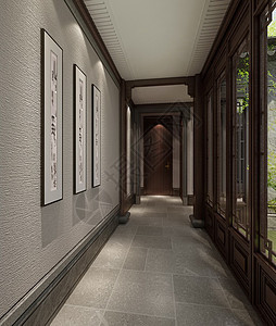 中式过廊室内设计效果图图片