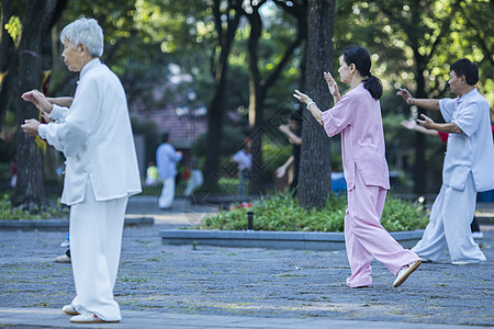 中国传统太极的老年生活高清图片