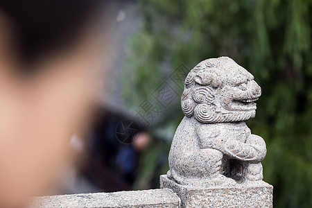 中国元素石狮子背景图片
