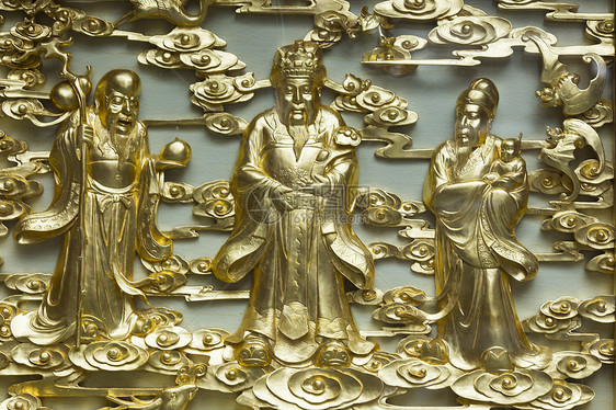 福禄寿的黄金雕刻图片