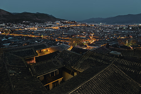 古城夜晚丽江夜景背景