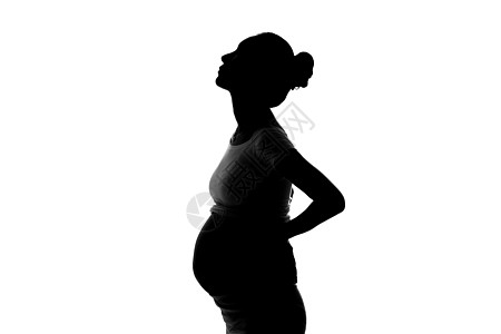 孕妇剪影保护结晶的高清图片