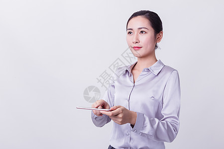 职业女性使用手机科技手势图片
