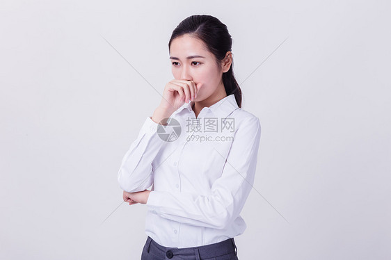 职业女性伤心形象棚拍图片