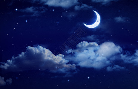 星空夜晚月亮高清图片