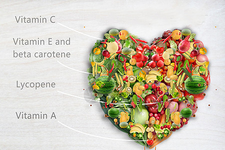 蔬菜和水果健康饮食设计图片