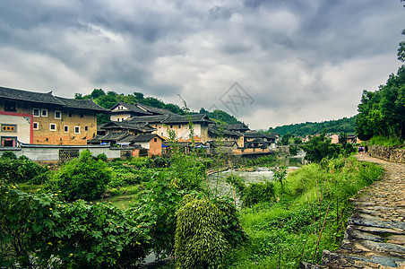 福建龙岩土楼风光高清图片